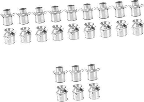 Happyyami 24 Pièces Mini RéTro Vase En Forme De Pot à Lait En MéTal Galvanisé Pour DéCorations De Micro-Jardins