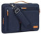 MOSISO 360 Schützend Laptop Schultertasche,17-17,3 Zoll Laptoptasche Kompatibel mit MacBook,HP,Dell,Lenovo,Asus Notebook,Seite Offen Tasche mit 4 Reißverschluss Taschen&Griff,Marineblau