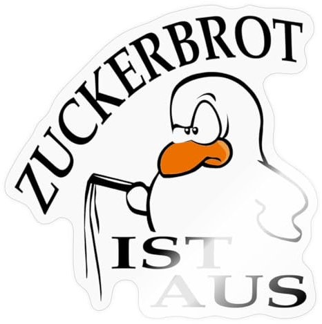 Spreadshirt Zuckerbrot Ist Aus Pinguin Sticker, max. 10 x 10 cm, 10 x 10 cm, Transparent glänzend