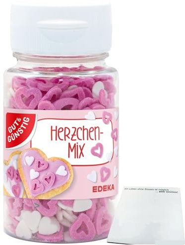 Gut&Günstig Streudekor Herzen Dekor Herzen Herzchen-Mix (57g) + usy Block
