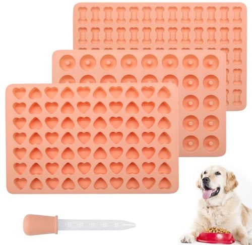 HDKAJL Hundeleckerli Backmatte, 3 Stück Backmatten für Hundeleckerlies, Silikon Backform Hundekekse, Backunterlage für Backblech, Silikonformen für Muffin Cupcake Süßigkeiten DIY Hundekekse Backmatte