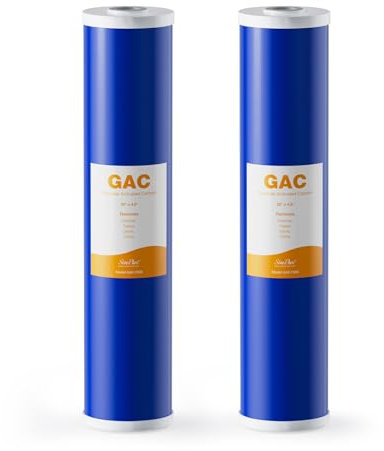 SimPure GAC Filter 50,8 x 11,4 cm Wasserfilter für das ganze Haus, Granulat-Aktivkohlefilter, Ersatz für DB20P, GAC-20BB, RFC20-BB (2 Stück)