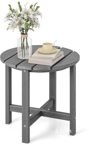 GIANTEX Balkontisch Gartentisch Klein, Garten Beistelltisch Wetterfest, Balkon Beistelltisch aus UV-beständigem HDPE, Patio Tisch bis 100 kg tragbar, Kleiner Tisch Outdoor 46x46x46 cm