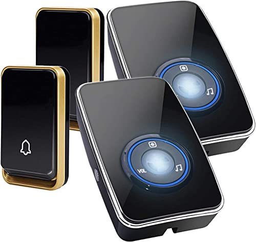 ARTSZY Wireless Ring Doorbell Set, Wireless Doorbell with Button Transmitter and Receiver-waterproof, with 51 Melodies, Led Flash, Suitable for Home, Office and Warehouse fengon