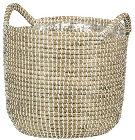 Scheurich Macetero con asas de algas marinas, color blanco, 26 cm de diámetro, 23,5 cm de alto, 13,1 l de volumen