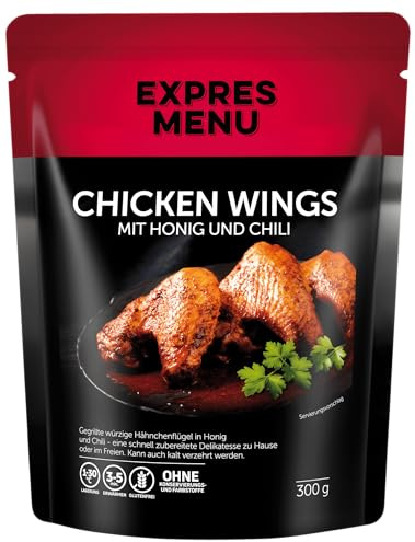 EXPRES MENU | Würzige Hähnchenflügel mit Honig und Chili für ein perfekt ausgewogenes Geschmackserlebnis, köstlich zubereitet als Fertiggericht | 3 Portionen