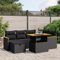 SECOLI XXL Polyrattan Lounge Garten Loungemöbel Set Terrassenmöbel Gartenlounge Ecksofa Garten Gartenmöbel-Set Sitzgruppe PolyRattan Ecklounge Gartenmöbel Lounge Set Schwarz 7-TLG-Type-375