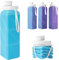 Popdigito Faltbare UV-Wasserflaschen, auslaufsicher, UV-Farbwechsel, BPA-frei, Silikon, faltbar, 590 ml, leicht, für Reisen, Camping, Wandern, Radfahren, Laufen