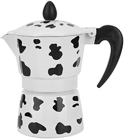 Lybunair Bollitore da 150 ml con stampa di mucca, bollitore per caffè espresso da 3 tazze, bollitore italiano da piano cottura per uso domestico