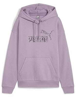 PUMA ESS+ Animal Hoodie FL FelpaDonna, Viola, S