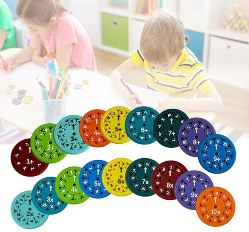 Viechoes Mathe Fidgets Spinners,18 Stücks Zahlen Fidget Spinner Spielzeug,Stressabbau Lernspielzeug,Mathe-Lernspiele zappelspielzeug,Lernspielzeug Fidgetspinner für Kinder im Alter von 5–15 Jahren