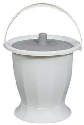 MagiDeal Seau de chambre de crachoir, pichet de nuit d'urinoir avec couvercle, pot de chambre de seau, bouteille d'urinoir de pot pour enfants adultes, Blanc sans anneau