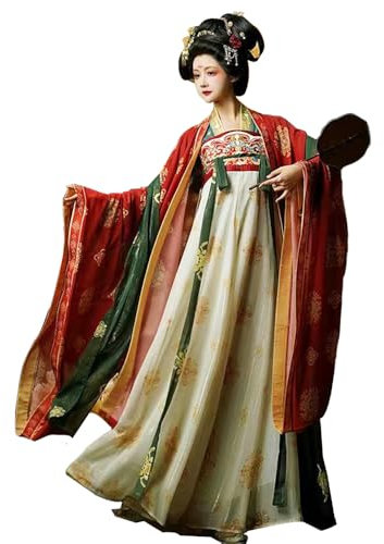 Gooyeh Disfraz de hanfu para mujer, vestido tradicional chino de hanfu para mujer, disfraz de cosplay para espectáculos escénicos, rojo, S/M/L/XL/XXL - fiesta de cosplay, Halloween, fiesta de
