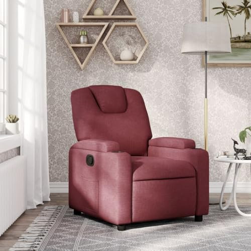 Willood Relaxsessel Weinrot Stoff,Wohnzimmer relaxsessel,Massage Sessel,Relax Chair,Elektrischer Massagestuhl