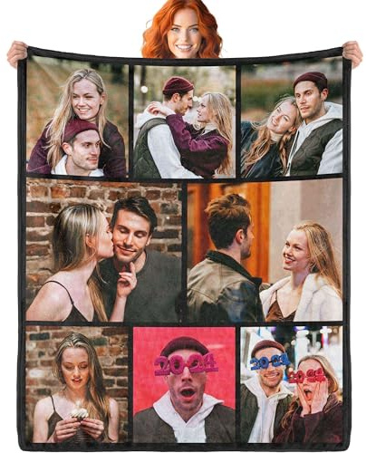 ERICAT personalisierte Decke Foto und Text,Decke personalisiert Baby Decke,kuscheldecke personalisiert,kuscheldecke mit Foto,selbst gestalten Geschenke für Mama, Papa, Paare, Freundin, Freund