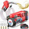 Mxmoonant Kit Pompa di Trasferimento Diesel Elettrica a Batteria, Autoadescante, 50L/Min, 260W, 4Kg, con 2 Batterie al Litio da 1500mAH, Ugello, Tubo Flessibile, per Diesel, Cherosene