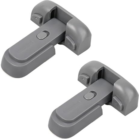 OWLMATE 2 Stück Kindersicherung Kühlschrank, Kindersicherung Fenster, Kindersicherung Tür Einhändige Bedienung, Keine Rückstände, Kein Bohren Erforderlich(Grau)