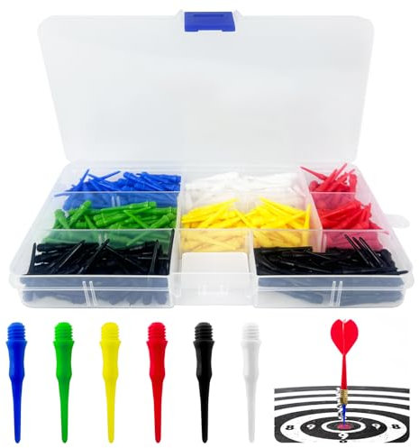 280 Pièces Fléchettes Pointe Plastique, Pointes de Fléchettes Souples en Plastique, Pro Bout Fléchettes, 27 mm Embouts de Fléchettes en Plastique 2BA pour Fléchettes Électroniques