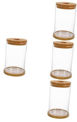TOPBATHY 4 Juegos jarrón hidropónico Exterior Home jardín Bottle Jardin gardiun Decor Tarro de terrario de Cristal Botella de Plantas Botella ecológica de Musgo contenedor de terrario bambú