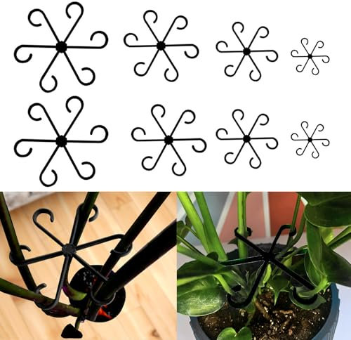 dancepandas Tutores para Plantas, 8 Stück Soporte para Plantas Clip de Fijación de Planta Reutilizables Varilla de Soporte para Plantas Ring for Pflanzen Blume Hortensien Rosen Tomaten (Negro)