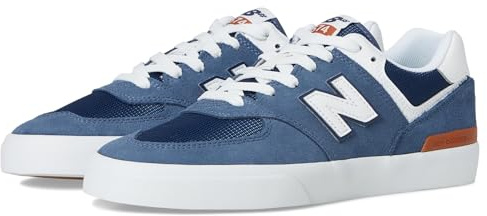 New Balance Unisex-Adult 574 Vulc Skate Shoe, Indigo/White, 14.5 Women/13 Men