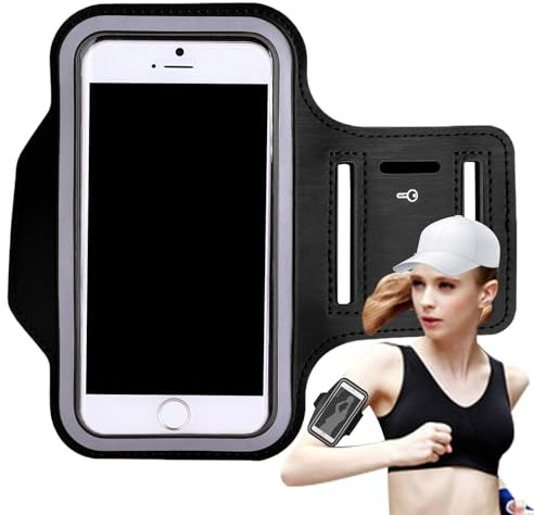 Porta Telefono da Braccio per Corsa - Custodia Impermeabile per Telefono - Borsa Leggera con Scomparto Chiavi e Accessori Sportivi Riflettenti per Escursionismo Palestra Ciclismo Allenamento