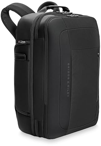 Briggs & Riley Large Convertible Backpack Duffle Bag - Carry On for Men & Women, Use for Travel, Gym, or Work, Overnight Weekend Luggage, Shoulder Strap, Laptop Compartment - ZDX Collection, Black
