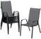 LIFERUN Gartenstühle Stapelstuhl Camping Stapelbar Hochlehner Terrassenstuhl Textilene Stahlgestell für Gärten Innenhöfe Balkone Restaurants 150 kg Belastbar 54 x 69 x 93cm (6pcs, Dunkelgrau)