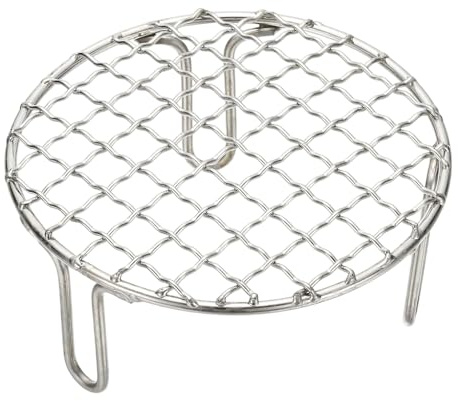 sourcing map 5 Inch Round Cooking Rack, Stainless Steel Canning Racks with Legs, Barbecue Mesh Grill for Baking Cooling Steaming Cookware