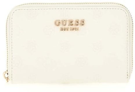 GUESS Phoebe SLG Medium Zip Around Wallet M Cream White Logo