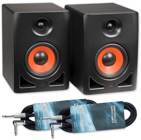 ESI nEAR i5 Studio Monitor-Boxen aktive Lautsprecher 1 Paar mit 2X keepdrum Klinkenkabel