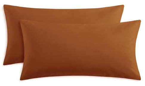 RUIKASI Kissenbezug 40 x 80 Orange 2er Set - Oeko Tex Kopfkissenbezug 40x80 Kissen Bezug 40x80cm mit Reißverschluss aus Mikrofaser, Polsterbezug Doppelpack Set Pillow Case Pillow Cover