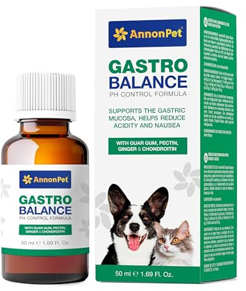 AnnonPet® Gastro Balance Chien & Chat – Aliment complémentaire pour Le Confort gastrique et digestif – avec pectine, Gomme de guar, Gingembre et chondroïtine – Flacon 50 ML
