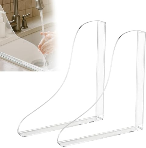 Givendoris 2-Piece Acrylic Bath Splash Guard for Tub and Shower, Transparent Water Barrier to Keep Bathroom Dry and Clean