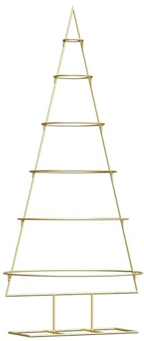 Gecheer Albero di Natale in metallo con supporto Oro, struttura metallica elegante, design minimal e chic, acciaio verniciato a polvere, 150 cm per decorazione casa giardino terrazza