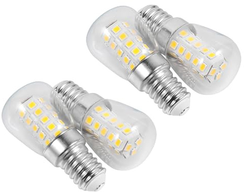 Anneome 4pcs E14 LED Refrigerator Light Bulbs 3W Small Screw Base Warm White 3000K Fridge Bulb Replacement for Refrigerator and Sewing Machine