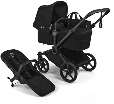 Bugaboo Donkey 6 Single, 2-in-1-Kinderwagen, für Neugeborene & Kleinkinder | umbaubar zum Doppel- und Zwillingskinderwagen, doppelter Stauraum und komfortable Einhand-Lenkung, Heritage Black