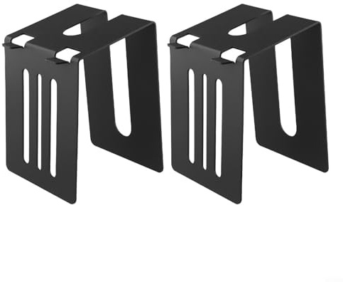 Desktop Audio Stand for Studio Monitor and Bookshelf Speakers – Metal Speaker Riser with 5° Incline, 7.1 x 5.1 x 4.8 Inches, 33 lb Capacity, Black (2-Pack)