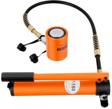 Pompa idraulica manuale 20T, cilindro idraulico manuale, pompa idraulica manuale ad alta pressione, 70 Mpa, 350 cc, tubo da 1 m, cric portatile per officina, riparazione auto, lavori di sollevamento