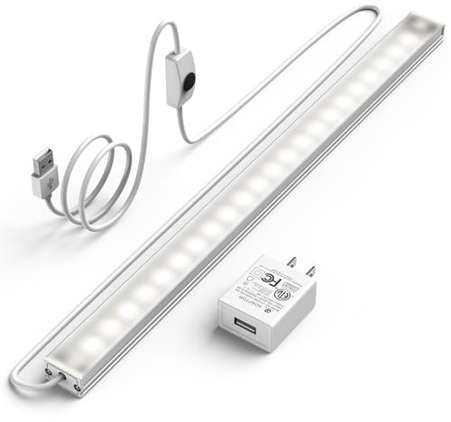 ASOKO 12 Inch Under Counter LED Lights Dimmable 5000K Plug in Light