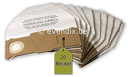 eVendix 20 Staubsaugerbeutel ähnlich FP 130, FP 131, Staubbeutel, Filtertüten kompatibel mit Vorwerk Kobold 130, 131, SC - 4 lagig