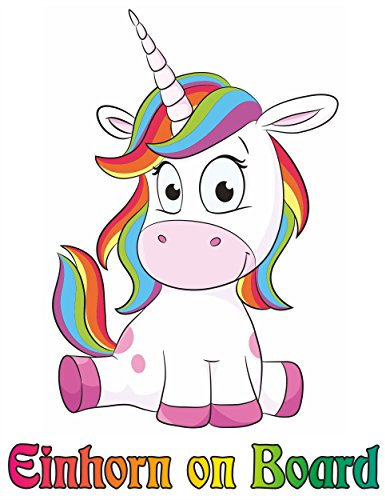 carstyling XXL Aufkleber Einhorn an Bord 150 x 115 mm