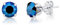 DTPsilver - Boucles d'oreilles/Clous en Argent Fin 925 et Cristaux de Swarovski® Elements Ronds - Diamètre: 6 mm - Couleur: Bleu Métallique