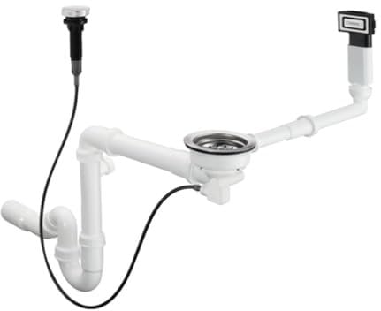 hansgrohe D16-11 Garniture de vidage automatique pour simple cuve granite, chromé, 43937000