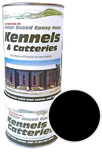 ASK Coatings Cattery and Kennel Floor Paint, waterproof epoxy paint (1L, Black)