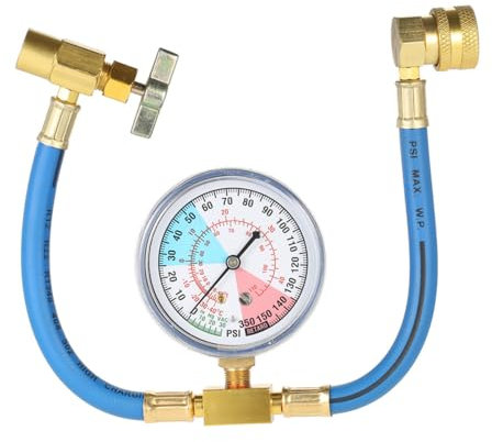 Riloer R134A AC - Kit de medición de recarga de refrigerante de aire acondicionado para coche, medidor de manguera