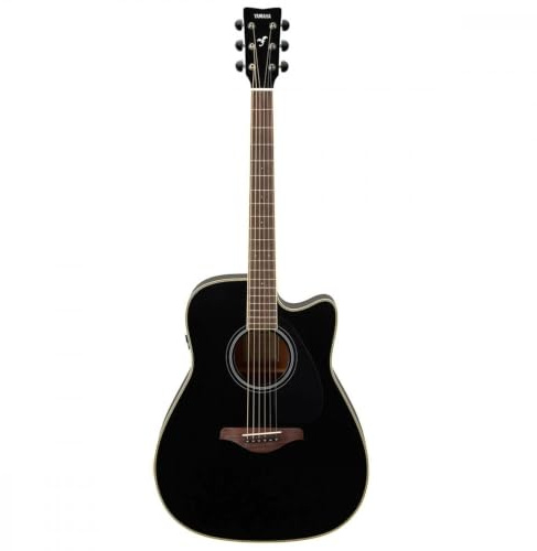Yamaha TransAcoustic Cutway Models - Chitarra acustica a 6 corde, destra, nera (FGC-TA BL)