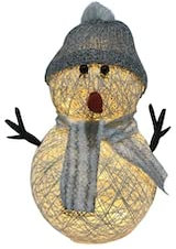 Tarrington House LED Schneemann, Rattanoptik, 38 x 31 x 22 cm, 30 LED