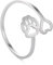 TEAMER Edelstahlring Herz Katze Pfote Blume Schlange Stern Musik Paar Ringe Verstellbarer Fingerring (Herz Pfote)