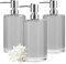 HIYAA 3P-Clear Lot de 3 distributeurs de Savon en Verre de 500 ML avec Pompe pour Salle de Bain, comptoir, Cuisine, buanderie (Transparent), 17Oz, Claire